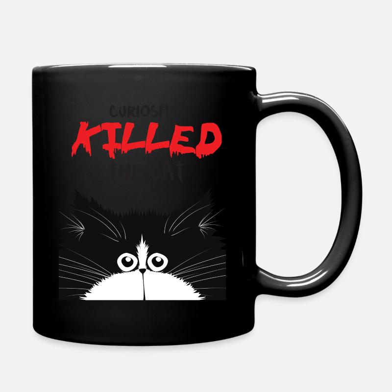 Curious cat - Full Colour Mug - black