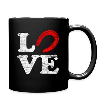 Horse Love Horseshoe Riding Gift Animal Pony - Full Colour Mug - black - Right