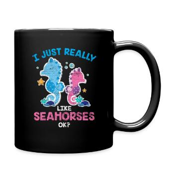 Hippocampe hippocampe poisson mer océan cadeau - Mug uni - noir - Droite