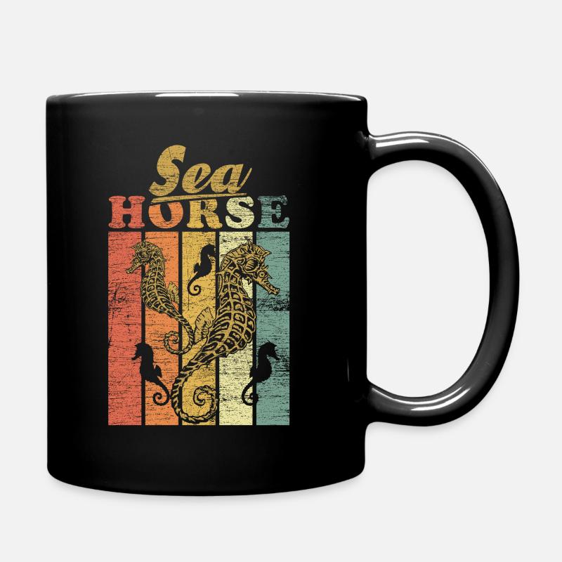 Seepferd Seepferdchen Fisch Meer Ozean Geschenk - Tasse einfarbig - Schwarz