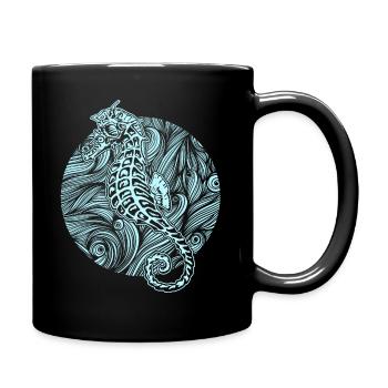 Seepferd Seepferdchen Fisch Meer Ozean Geschenk - Tasse einfarbig - Schwarz - Rechts
