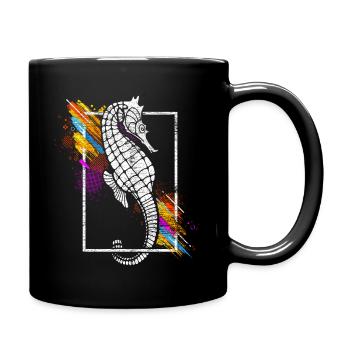 Seepferd Seepferdchen Fisch Meer Ozean Geschenk - Tasse einfarbig - Schwarz - Rechts