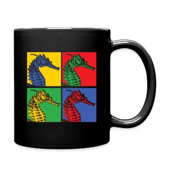 Hippocampe hippocampe poisson mer océan pop art - Mug uni - noir - Droite