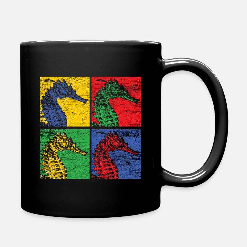 Hippocampe hippocampe poisson mer océan cadeau - Mug uni - noir