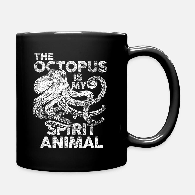 Oktopus Krake Tintenfisch Geschenk Meerestier Tier - Tasse einfarbig - Schwarz