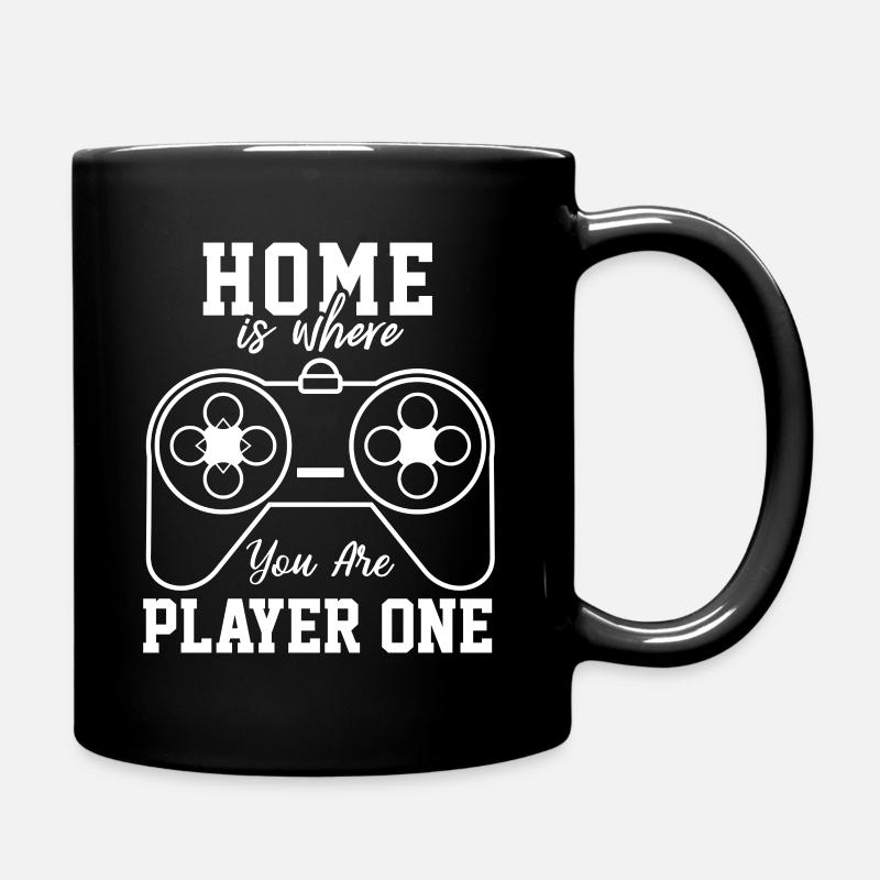 Home is where you are player one - Tasse einfarbig - Schwarz