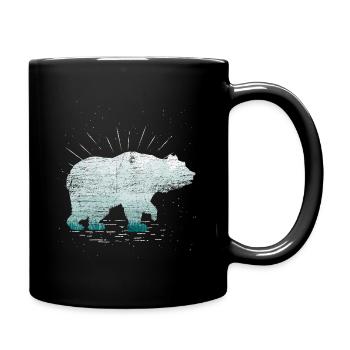 Forest bear gift vintage animal predator fish - Full Colour Mug - black - Right