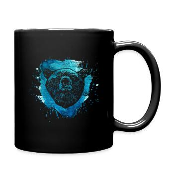 Aquarelle ours bleu animal nature cadeau vintage - Mug uni - noir - Droite