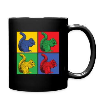 Écureuil noix forêt arbre animal cadeau vintage - Mug uni - noir - Droite