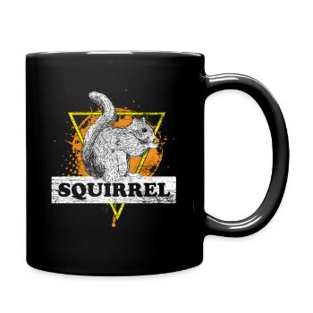Écureuil noix forêt arbre animal cadeau vintage - Mug uni - noir - Droite