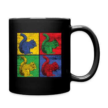 Écureuil noix forêt arbre animal cadeau vintage - Mug uni - noir - Droite