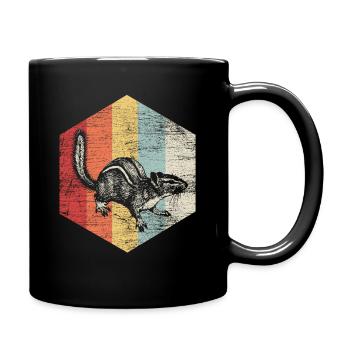 Écureuil noix forêt arbre animal cadeau vintage - Mug uni - noir - Droite