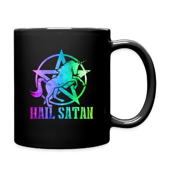 Salut Satan - Unicorn Pentacle Metal drôle - Mug uni - noir - Droite