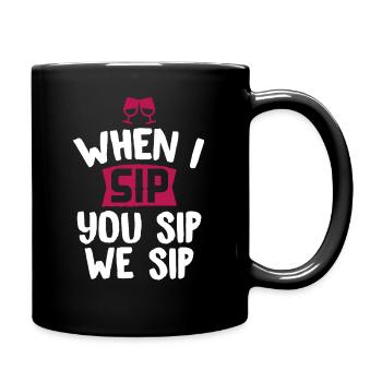 drinking - Tasse einfarbig - Schwarz - Rechts