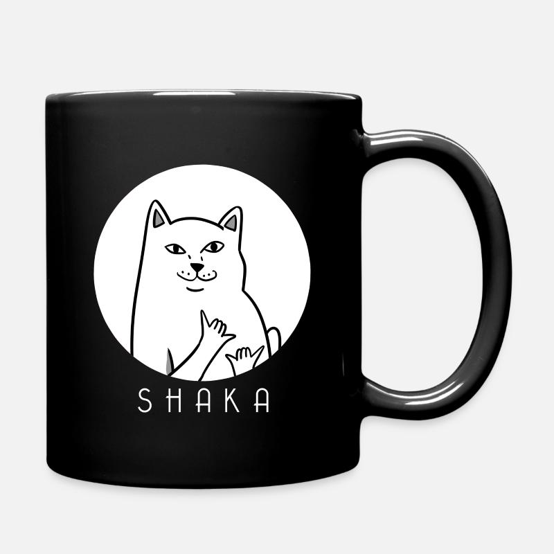 MEME CAT - Shaka - Katze - Kätzchen - Tasse einfarbig - Schwarz