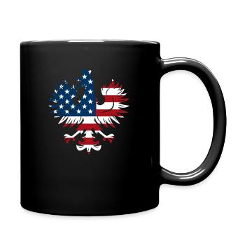 Polnischer Adler USA Flagge T-Shirt Geschenk - Tasse einfarbig - Schwarz - Rechts