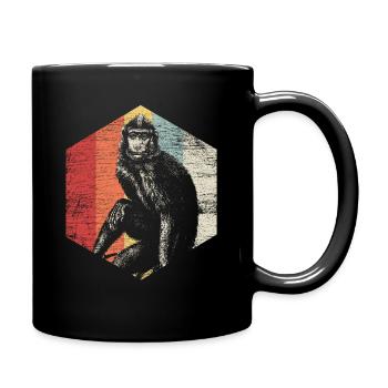 Affe Banane Geschenk essen gelb süß Hunger Tier - Tasse einfarbig - Schwarz - Rechts