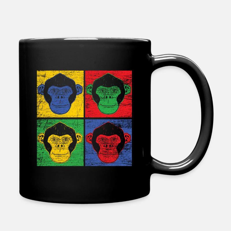 Affe Primat Gorilla Schimpanse Tier Zoo Tierpark - Tasse einfarbig - Schwarz