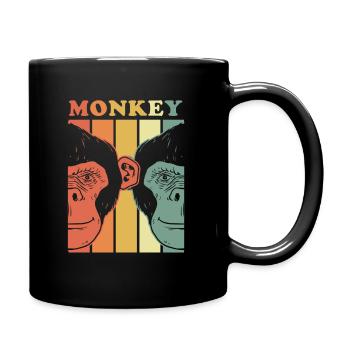 Rétro singe primate gorille cadeau animal vintage - Mug uni - noir - Droite