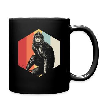Singe, primate, gorille, chimpanzee, zoo, animal, parc animal - Mug uni - noir - Droite
