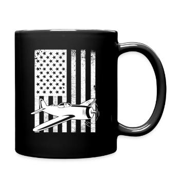 Drapeau de l’aviation américaine - Mug uni - noir - Droite