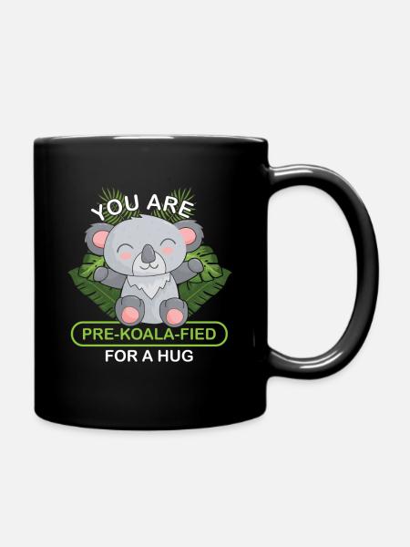 Koala Eukalyptus Koalabär Bär Geschenk Umarmung - Tasse einfarbig - Schwarz