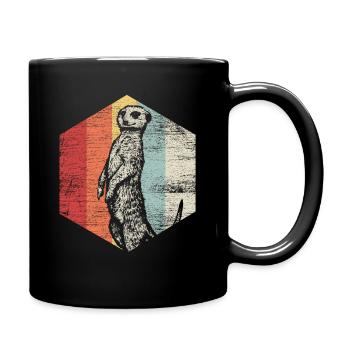 Suricate vintage animal afrique zoo safari rétro - Mug uni - noir - Droite