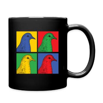 Pigeons Pop Art Oiseau Animal Paix Cadeau Paix - Mug uni - noir - Droite