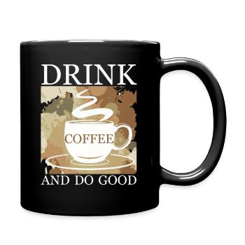 Kaffee - Tasse einfarbig - Schwarz - Rechts