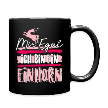 Ich bin Einhorn - Tasse einfarbig - Schwarz - Rechts