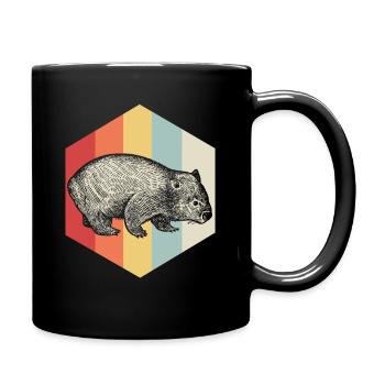 Wombat animal Australia wild gift idea zoo colorful - Full Colour Mug - black - Right