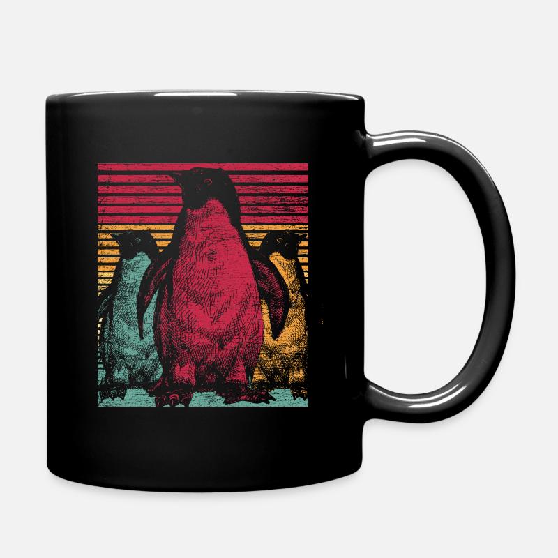 Penguin Retro vintage Tier Geschenk Südpol - Tasse einfarbig - Schwarz