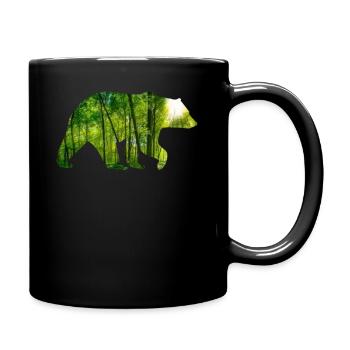 Bär Waldfreund Geschenkidee - Tasse einfarbig - Schwarz - Rechts