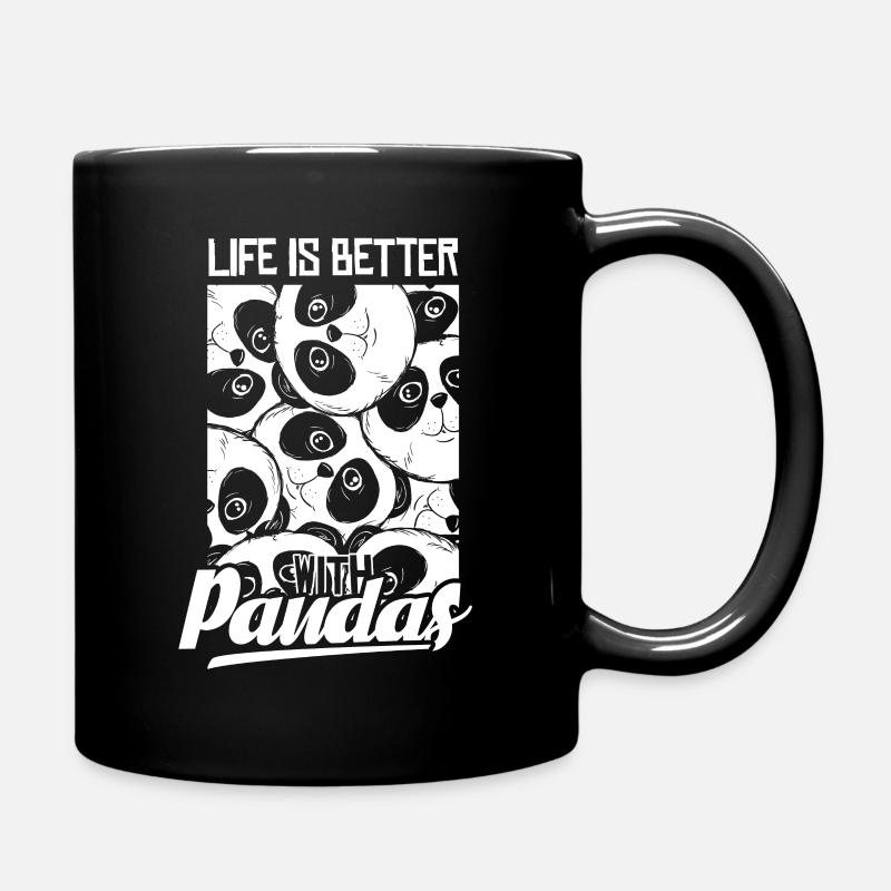 Life is better with Panda's Animal Gift - Full Colour Mug - black