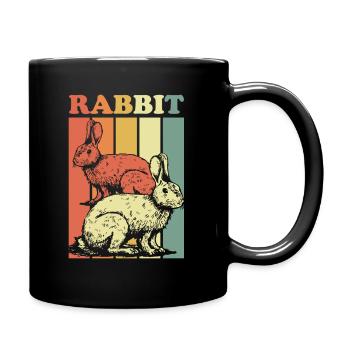 Bunny ear pop art gift easter animal bounce fun - Full Colour Mug - black - Right
