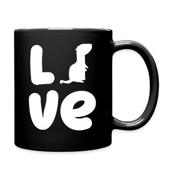 Frettchenfreund - Frettchen - Liebe - Geschenk - Tasse einfarbig - Schwarz - Rechts