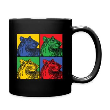 Ratten Ratte Nagetier Tier Geschenk Pest Pop Art - Tasse einfarbig - Schwarz - Rechts