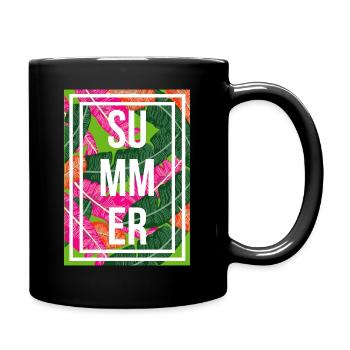 Sommer Palmen - Tasse einfarbig - Schwarz - Rechts