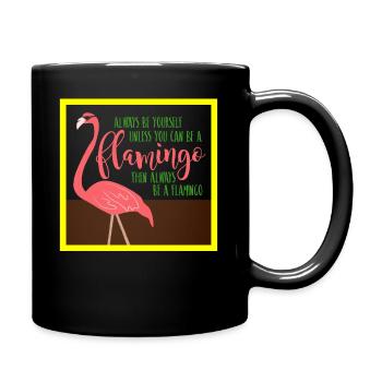 Sommer Flamingo - Tasse einfarbig - Schwarz - Rechts
