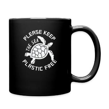 Tortues-cadeaux de t-shirt écologiste - Mug uni - noir - Droite