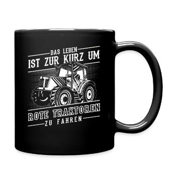 Traktor Shirt · Landwirtschaft · Rote Traktoren - Tasse einfarbig - Schwarz - Rechts