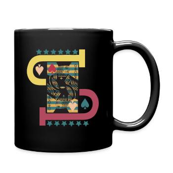 Pik Bube Spielkarte - Tasse einfarbig - Schwarz - Rechts
