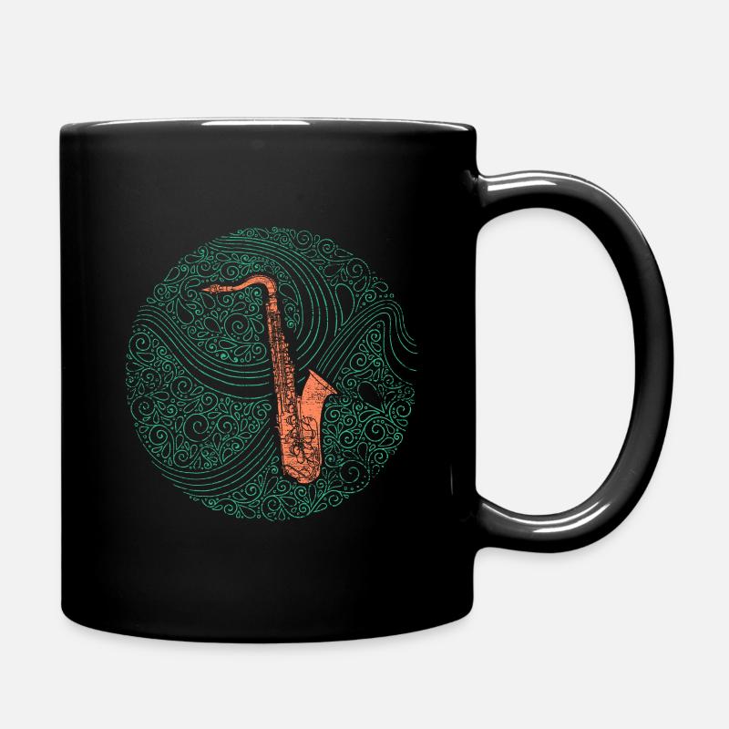 Saxofon - Tasse einfarbig - Schwarz