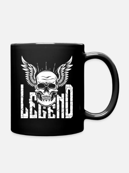 Skull Skull Skull Wings Gift - Full Colour Mug - black