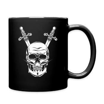 Sabre de crâne de pirate crâne dagues sabre - Mug uni - noir - Droite