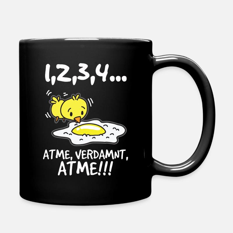 Ei und Küken - Tasse einfarbig - Schwarz