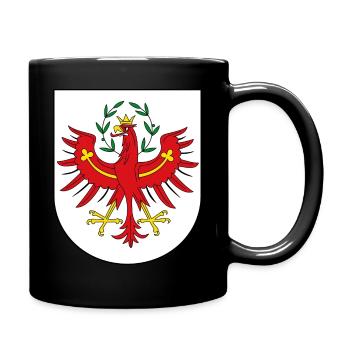 Wappen mit Tiroler Adler - Tasse einfarbig - Schwarz - Rechts
