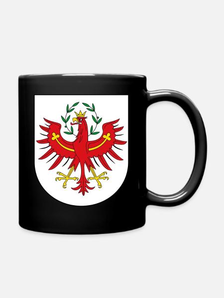 Wappen mit Tiroler Adler - Tasse einfarbig - Schwarz