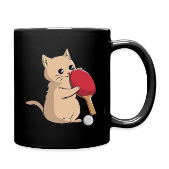 Le chat joue au ping-à-table - Mug uni - noir - Droite