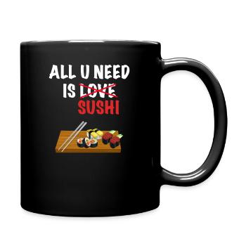 Amoureux des sushis - Mug uni - noir - Droite